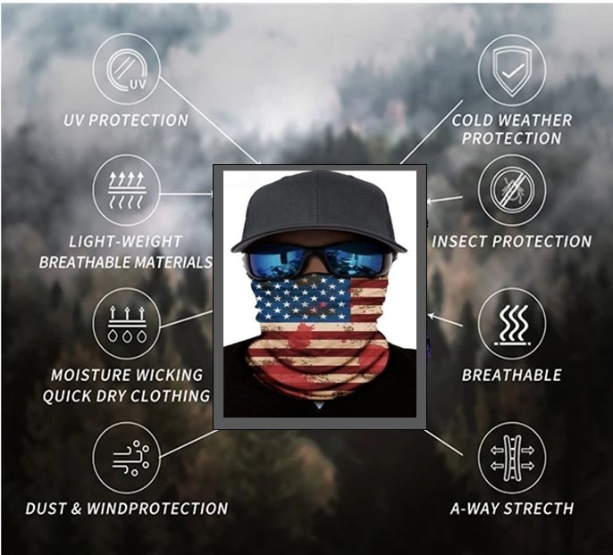 Face Shield Subdued American Flag Neck Gaiter Bandana - Skootdog.com