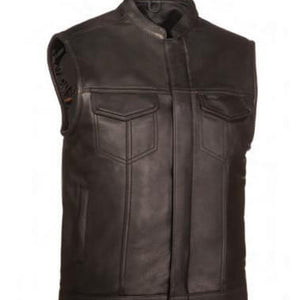 Men's Leather Vest "Blaster" FMM690BSF - Skootdog.com